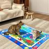 Water Mat For Cats 25.98x18.5 Inches Inflatable Pet Water Sensory Mat Interactive Cooling Cushion Non-Slip Tray Scratcher Toy