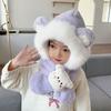 Kids Hat And Scarf Set Winter Plush Ear Flap Hat with Scarf for Boys Girls Warm Cold Weather Knit Accessories