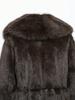 Damen dicker Lammwoll-Winterfellmantel, flauschig und warm