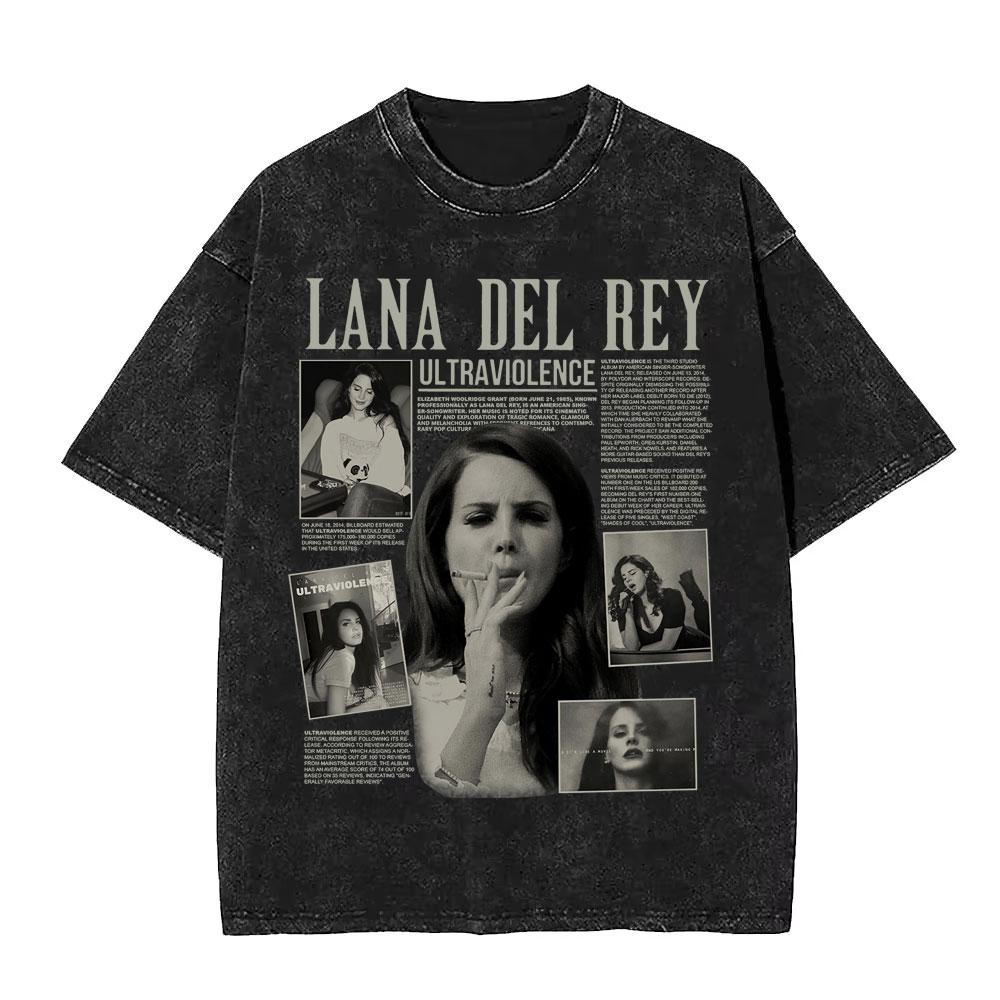 

Lana Del Rey Happiness Is A Butterfly Vintage Washed Tshirt Men Women Hip Hop Oversized Tshirts Mens Fashion Casual Tee Shirt S