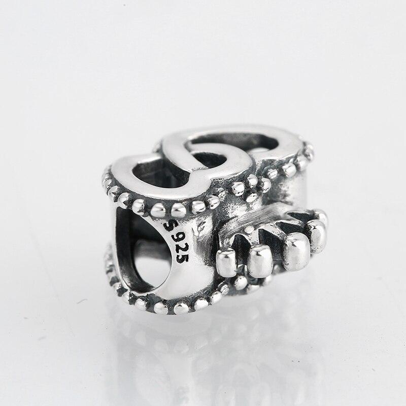 925 Sterling Silver Bead Openwork Sweet Hearts Crown Charms Beads Fit Jiuhao Bracelets Bangles Diy Womens Jewelry