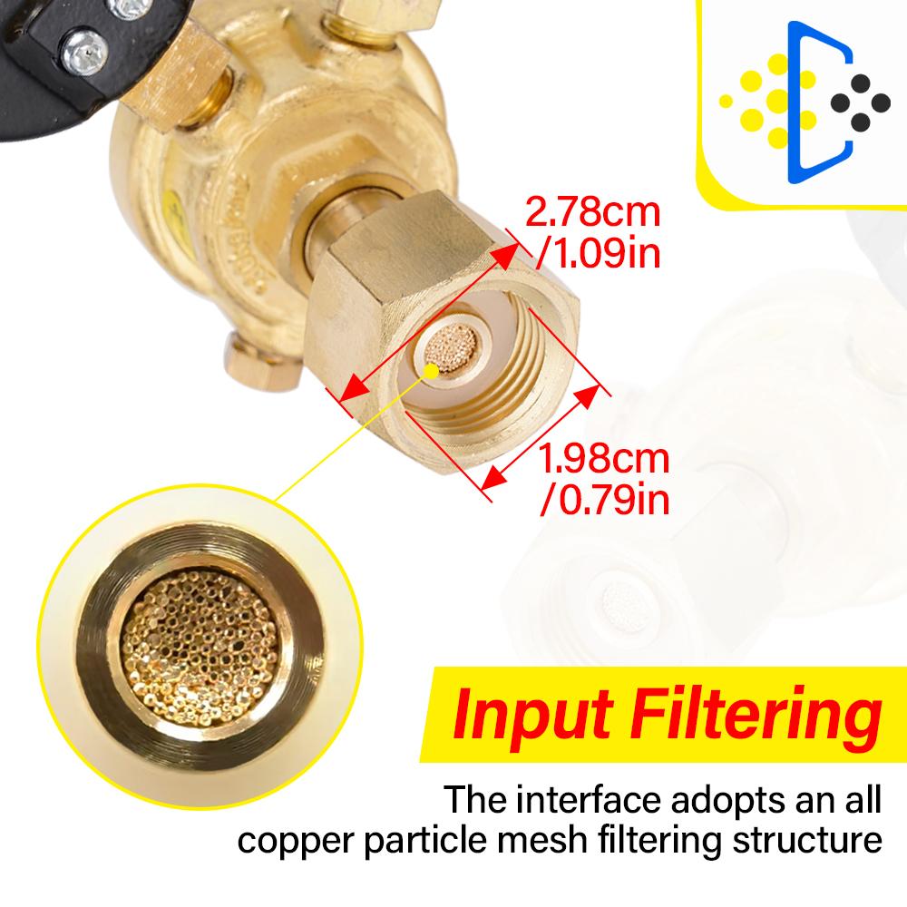 CO2 Gas Bottle Pressure Regulator Carbon Dioxide Welding Pressure Reducer Gauge MIG TIG Welding Flow Meter Gauge W21.8 Connector