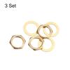 Uxcell Guitar Nuts and Guitar Jack Socket for Guitars and Washers, 3/8" Input/Output Nuts, Gold, Basses, 3-Pack