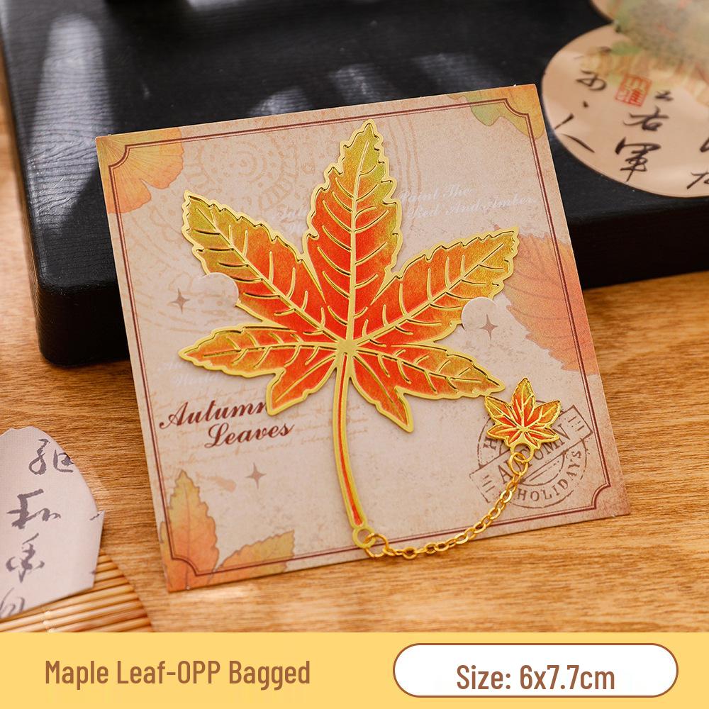 Exquisite Retro Leaf Metal Bookmark: High-End Chinese Style Page Clip for Students