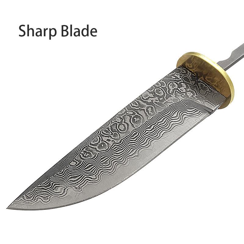 Grote Damascus Staal Huishoudelijk Vast Mes Blanks DIY Halfafgewerkte Blanks Utility Mes met Koperen Plaat