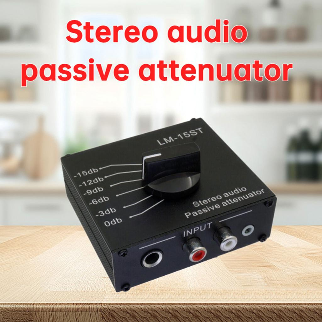 Attenuatore Audio Stereo Passivo Compatto Costruzione Metallica Resistente per Audio Chiaro Studio Evento all'Aperto
