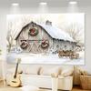 Christmas Snow Barn Fabric Decoration Background Winter Photography Backdrop Decorations For Photo Studio Photo Booth Christams Party