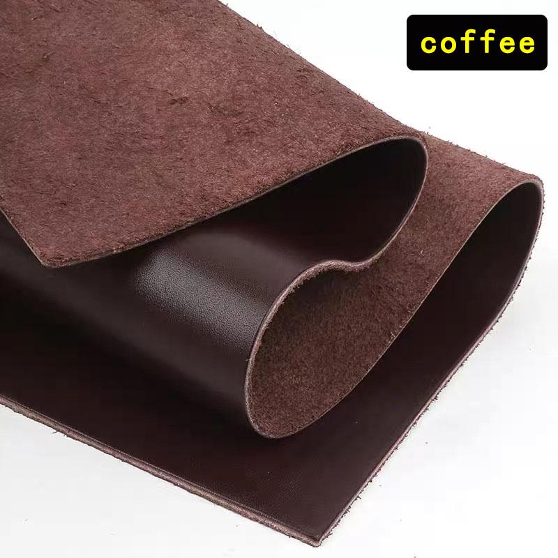 2mm colored oak plant tanned leather, top layer genuine leather, handmade leather, DIY dyed plain weave carved leather fabric 10x20cm коричневый