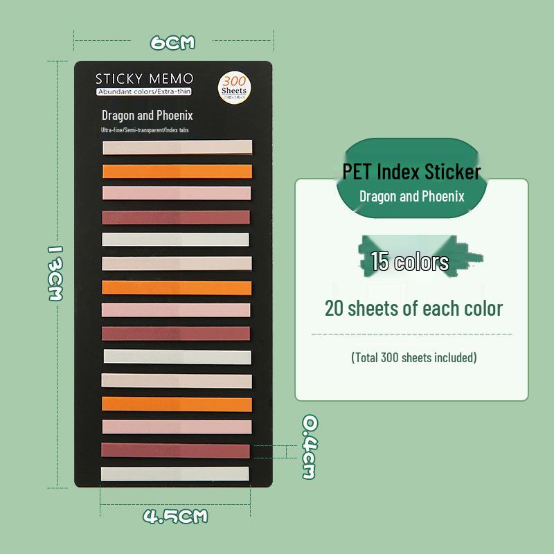 

300 Полупрозрачных Ультратонких ПЭТ Индексных Вкладок: Цветокодированные липкие заметки для маркировки и флуоресцентные сообщения