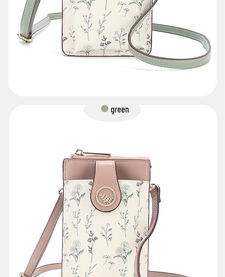 New Women's Stylish Coin Purse & Phone Bag: Summer Shoulder and Crossbody Messenger with Sweet Print