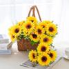 1/7-Head Sunflower Bouquet Small Bundle DIY Floral Materials Artificial Flowers Silk Realistic Home Decoration Photography Props