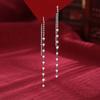 Orecchini Pendenti Intrecciati con Nappa a Catena Lunga in Argento 925 Autentico per Donne alla Moda Gioielli Raffinati Accessori Minimalisti