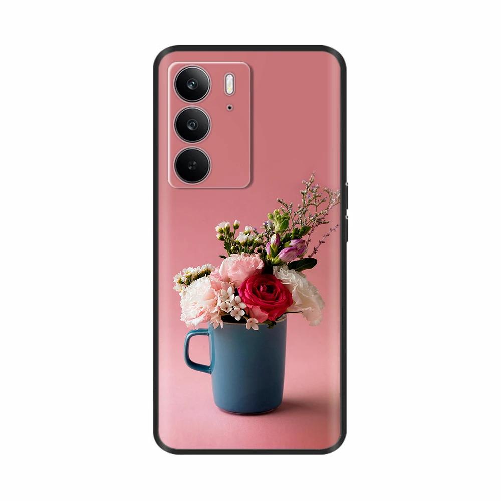 Für Realme C75 4G Hülle Niedliche Herzblumen Bemaltes TPU Cover Weiche Dünne Handyhülle Für Oppo Realme C75 C 75 Fundas Coque Bumper