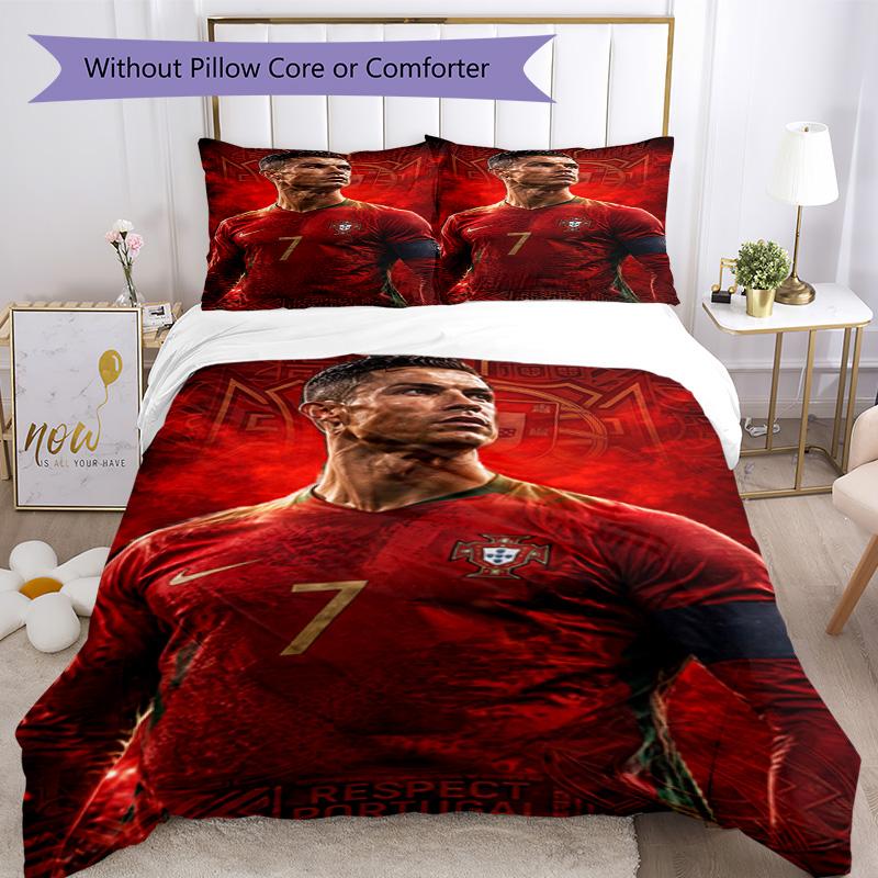 Set Biancheria da Letto Cristiano Ronaldo Traspirante Copripiumino con Federe Biancheria da Letto Decorativa per Camera da Letto Decorazione Casa Regalo di Compleanno
