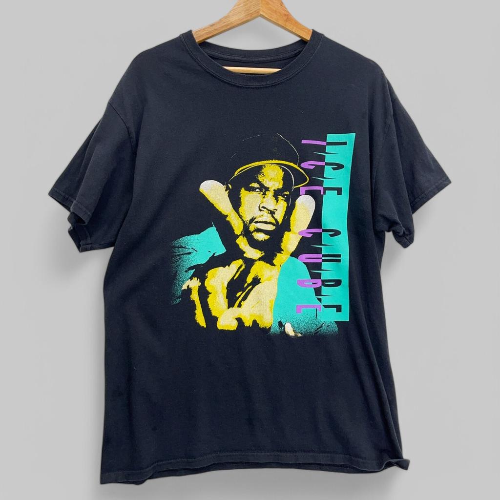 Ice Cube Rap T-Shirt Herren L Schwarz Vintage Hip Hop Grafik Unisex T-Shirt