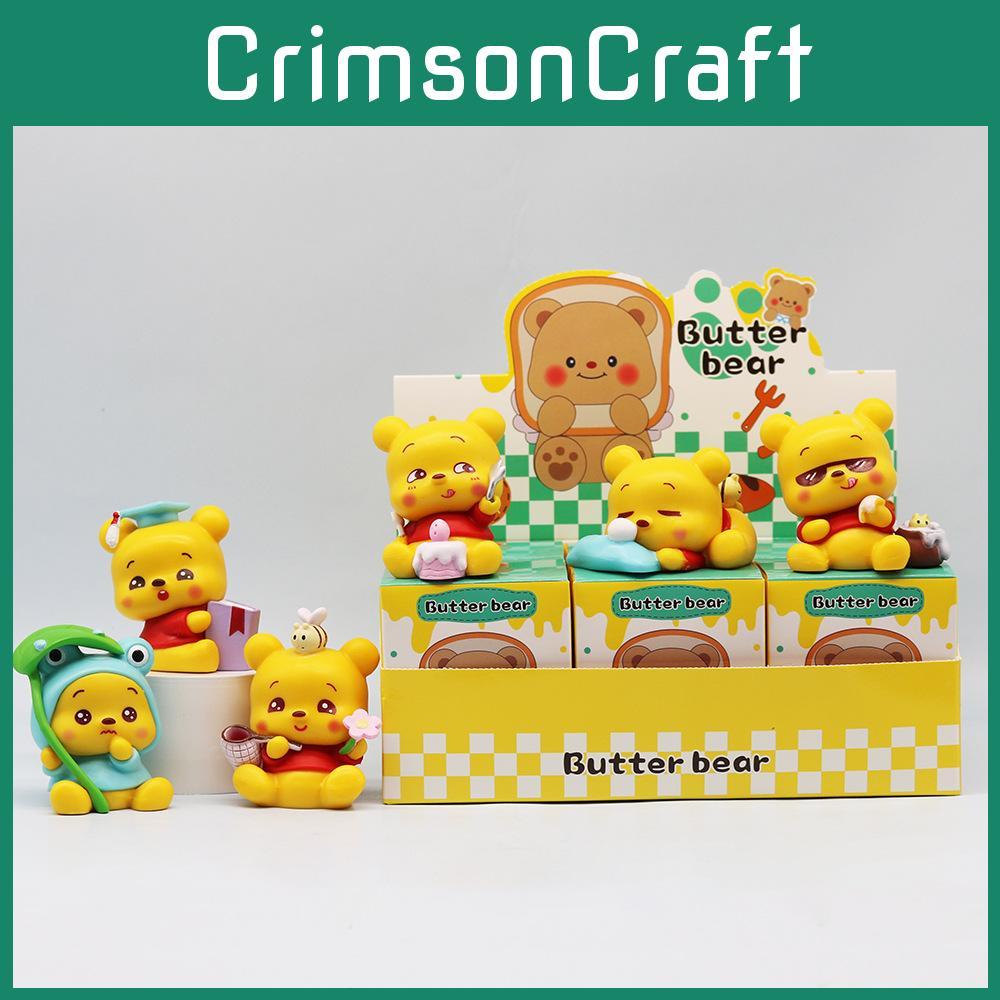 6pcs Bear Pooh Action Figure Cartoon Doll Collectible Desktop Gifts Toy
