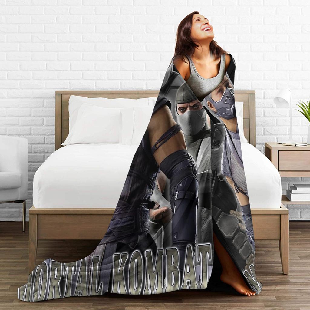 Mortal Kombat Smoke MK Blankets Fleece Warm Throw Blankets for Bedroom Sofa Bedspread