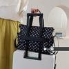 Polka Dot Large Capacity Travel Tote Bag Multi-color Lightweight Nylon Shoulder Handbag Casual Crossbody Bag Daily Commute Bag