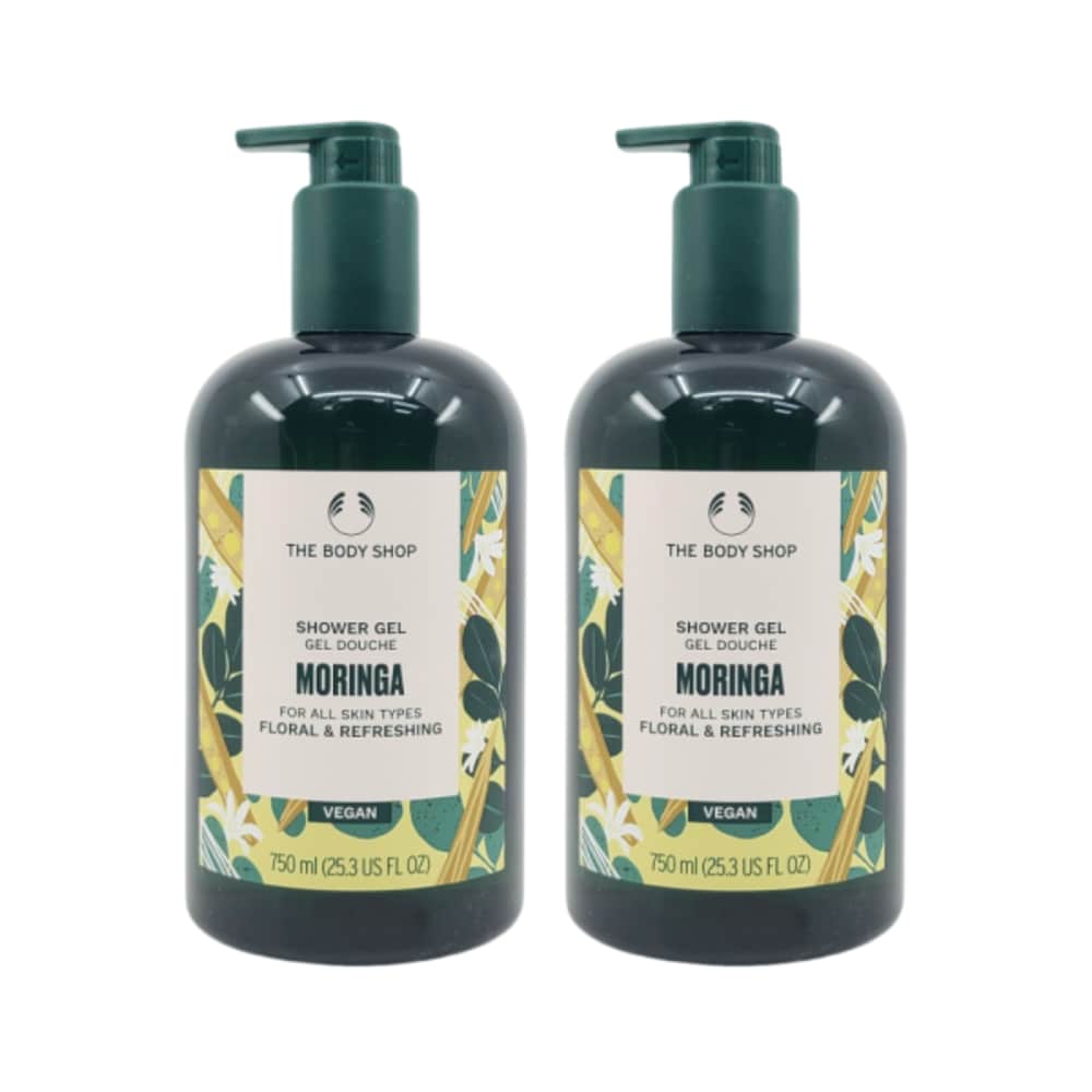 The Body Shop Moringa Duschgel Körperwaschgel 750ml x 2 Großpackung 1+1