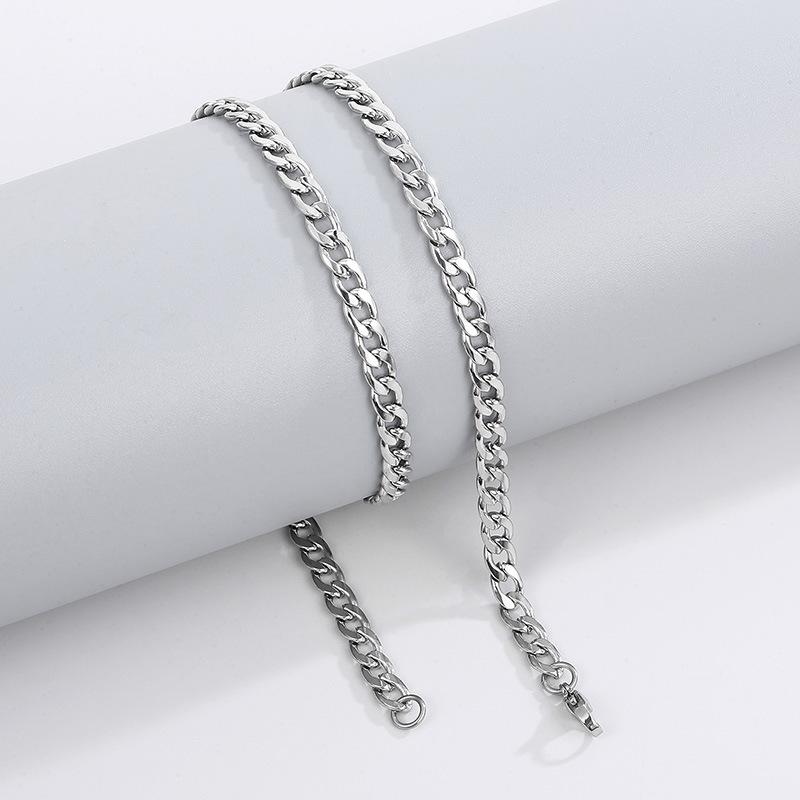 Simple Stainless Steel Grinding Chain Hiphop Necklace Street Hip Hop Titanium Steel Tide Jewelry Nk Chain