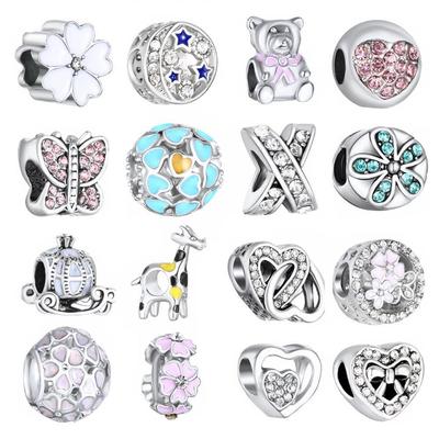 2019 European Silver-Plated Diamond Spacer Beads for Bracelets & Necklaces