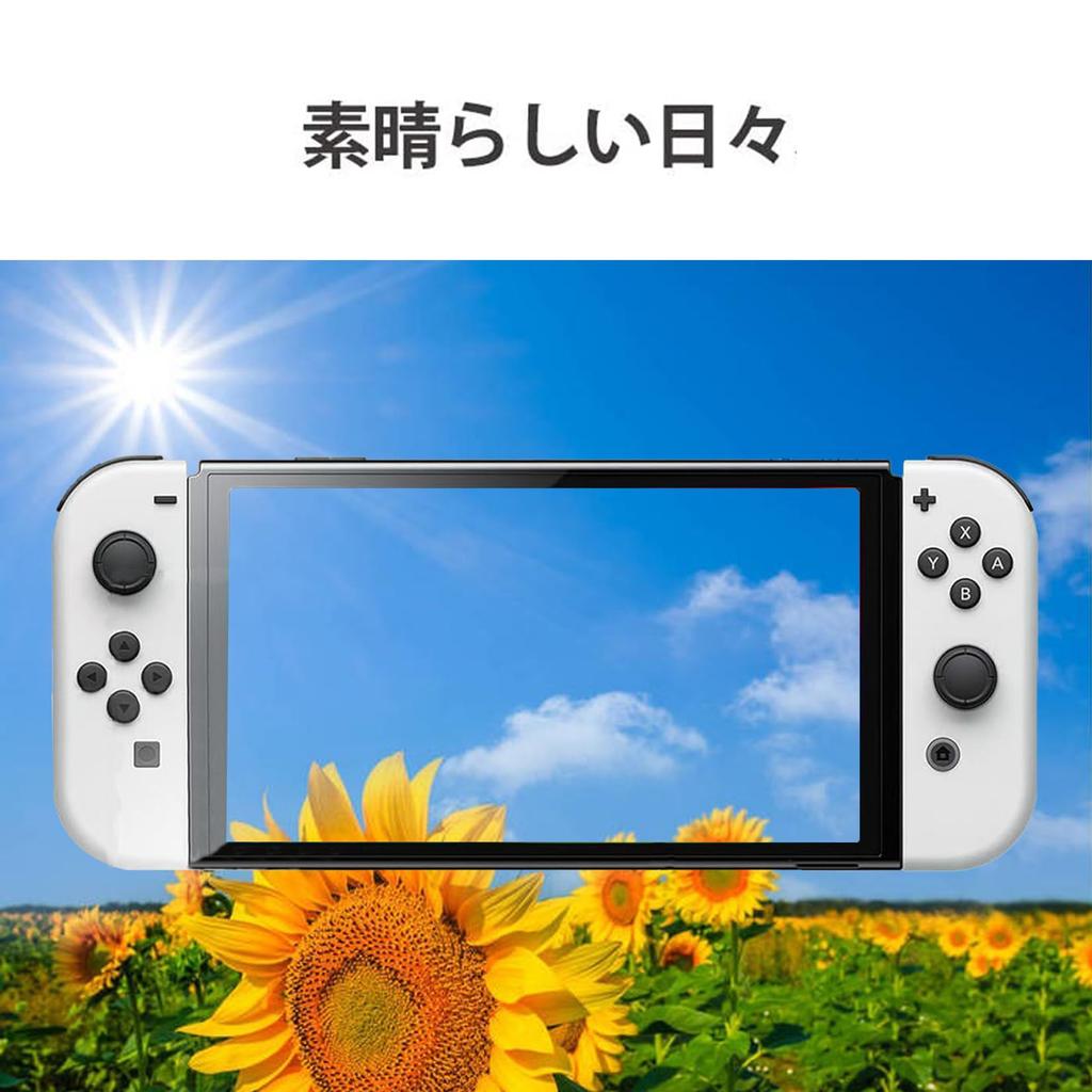 Glass Film for Nintendo Switch High Hardness and Anti-Glare 2, 9H, Smooth, Anti-Fingerprint, Anti-Reflective, Shatterproof, Scratch-Resistant, Water-