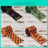 Elegant Polyester Halloween Ribbon Collection With Festive Spider Web And Pumpkin Designs