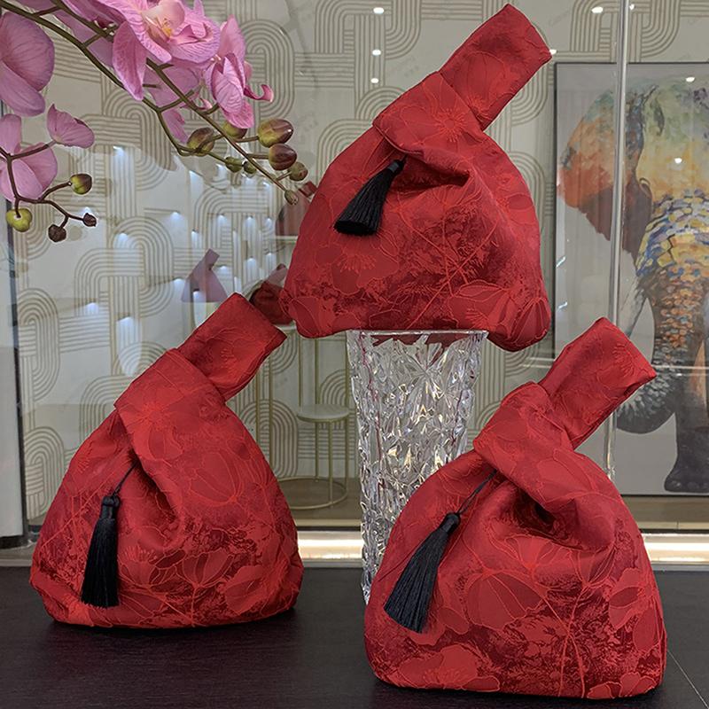 Gift Bags Wedding Favors Jacquard Fabric Boxes Tassel Wedding Candy Tote Bags