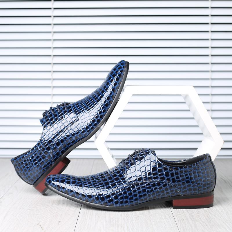 Men Crocodile Pattern Business Formal Casual Mirror Face Classic High-end Hairstylist Fashi Shoes