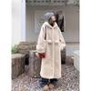 Autumn Winter Hooded Thickened Long Cotton Jacket Women's Plush Fur Coat Faux Fur Coat Women's High Quality Casual Style Coat