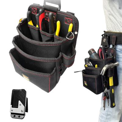 Three-tiered Tool Belt with Detachable Nail Pouch, Suitable for Electricians. Made of High-density Nylon with a Holder for Small Items. Attaches To a