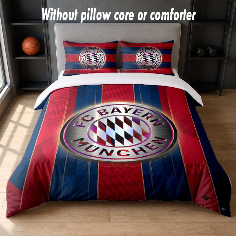 Set Biancheria da Letto Design Bayern Monaco 1 Copripiumino + 2 Federe Morbido Traspirante Biancheria da Letto per la Casa