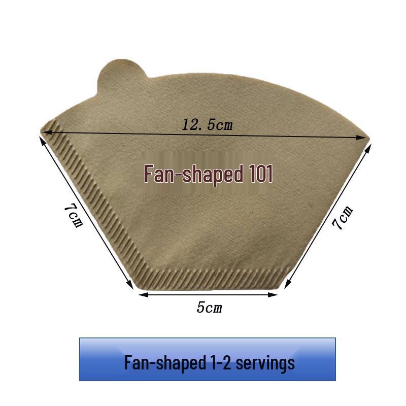 Fan-shaped Pour-Over Hanging Ear Coffee Filter Paper - Disposable V60 Drip Filter Paper U101 Natural 50 pcs