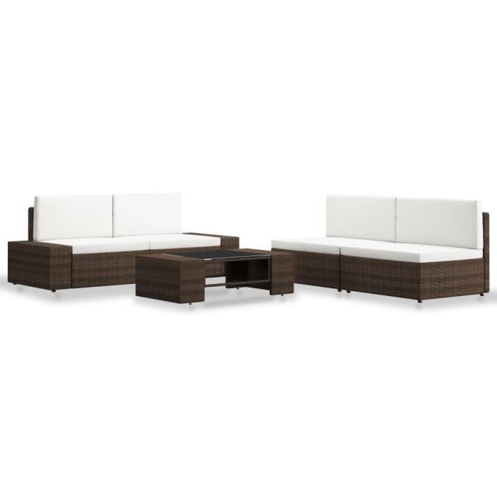 VidaXL Garden Furniture Set 5 Pcs Woven Resin Brown