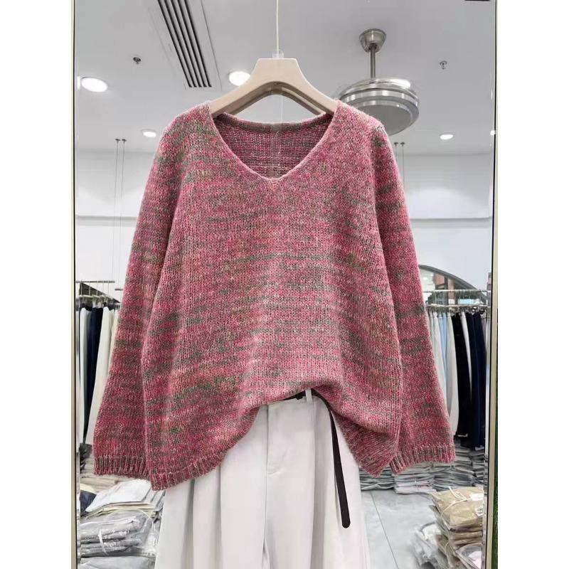 Autumn and winter new mohair thin gentle soft waxy knitted sweater top loose sweater pullover woman