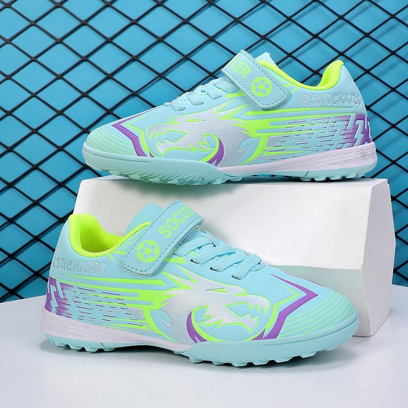 New Velcro Children's Football Shoes Long Nails Broken Nails Primary and Secondary School Students Free Lace-up Competition Training Shoes 2025