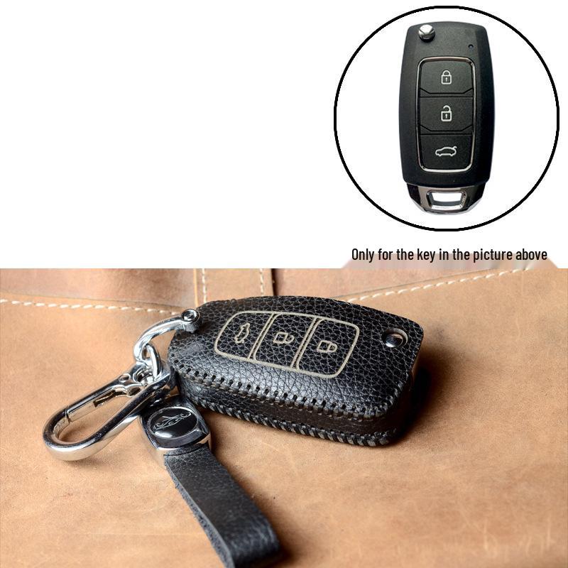 Real Leather Case for Modified Folding Keys: Compatible with Xiongbing Kia, Honda, Toyota, Iron General Remotes