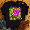 New Unisex Pink Lips Leopard Graphic T Shirt Casual Fahion Oneck Sexy Black Tees Kiss Lip Funny Girls Tshirtdrop Shipping