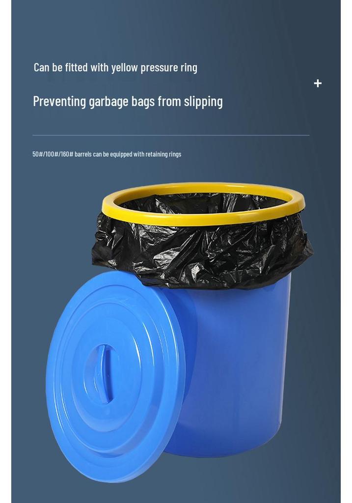 Large Capacity Thick Round Plastic Trash Can for Commercial Kitchens, Catering, Classrooms, Hotels, and Sanitation