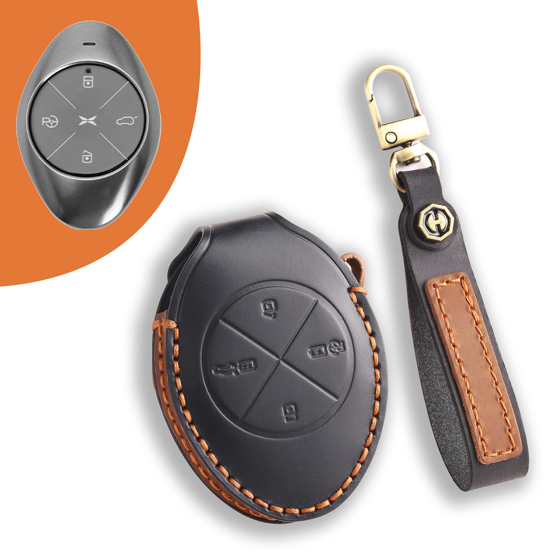 

Applicable to Xiaopeng car key set, new energy P7/P5/G3 high-end special car leather protective case bag чёрный