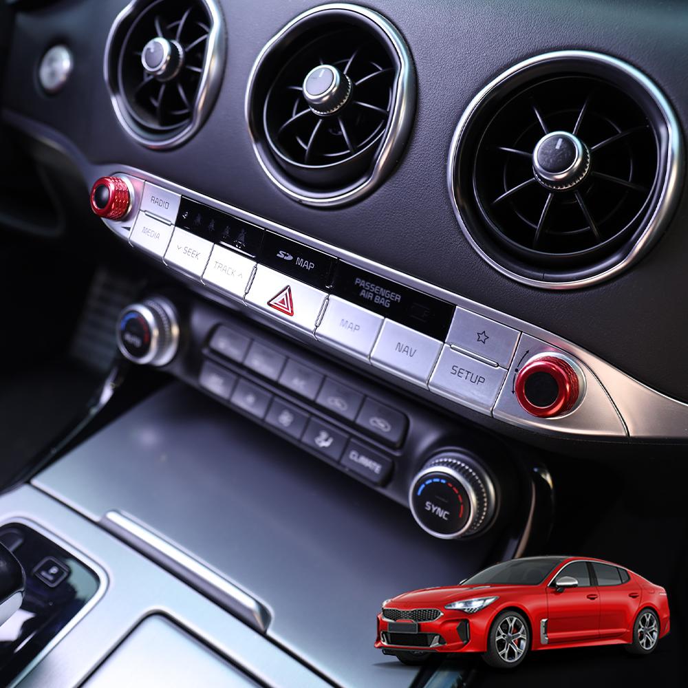 Auto Interior Trim Accessories Audio Knob Ring Cover Trim Aluminium Alloy Material For KIA Stinger 2018~2023 LHD/RHD