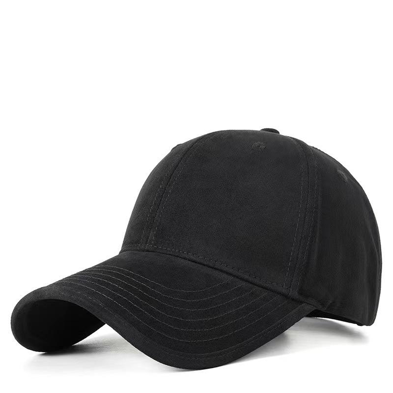 hemming and grinding large head circumference hat shows a small face, hard top baseball cap shows a thin visor, large brim, and large size peaked cap.