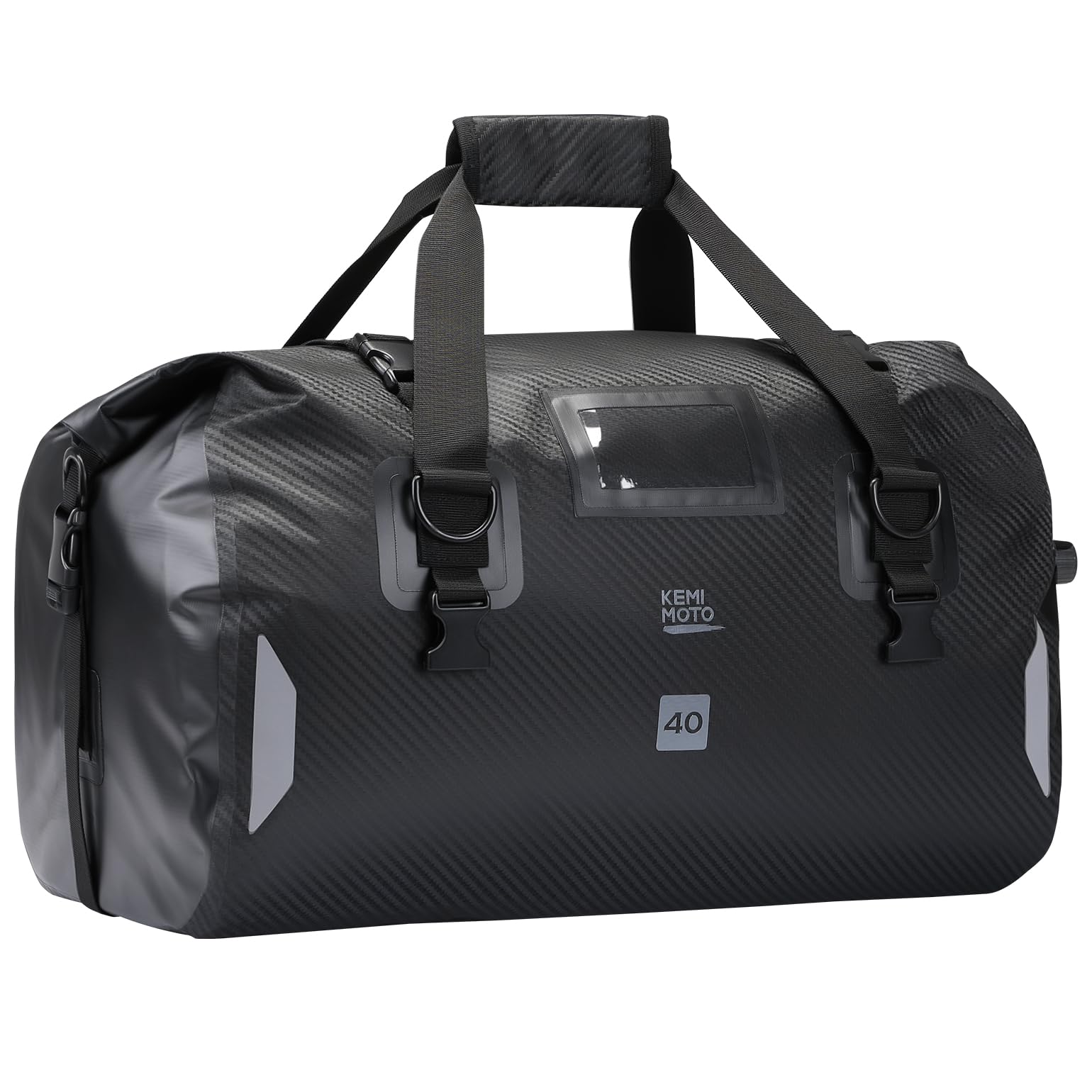

KEMIMOTO Motorcycle Seat Touring 40L with Shoulder Reflective and Air Ideal for Night Bag, 100% Waterproof, Bag, Camping/Touring Bag, Capacity, Strap,