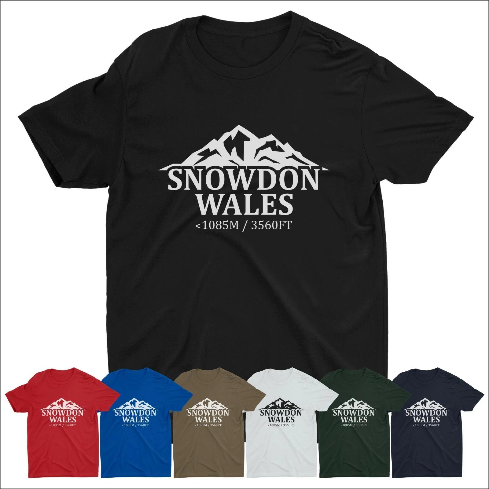 Snowdon Wales Walking Challenge Mens Hiking Trip Printed Cool Mountain T-Shirt S