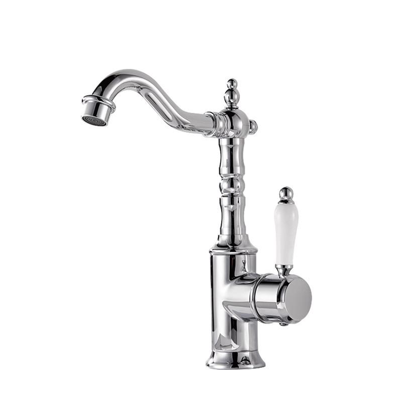 

Chrome Basin Faucet Antique Bathroom Single lever Hot and Cold Sink Rotation Sink Mixer Tap Faucet Brass Basin Lavtory Faucet