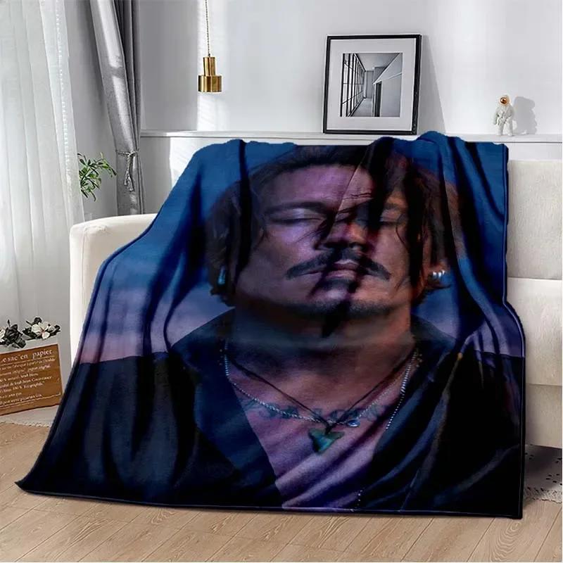 Johnny Depp Pattern Throw Blanket Light Weight Blanket for Living Room Bedroom Kidsroom Warm Blanket Christmas Gift