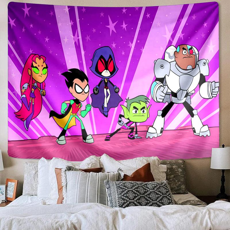 Titans Go! Printed Tapestry, Unique Design Tapestry, Wall Decor for Bedroom,Livingroom, Playroom,Heartwarming Fan Holiday Gifts