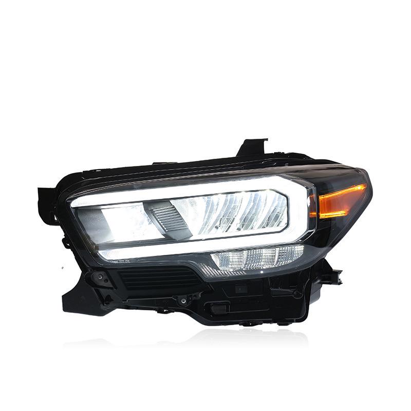 Compatible with 2016-2020 Toyota Tacoma Headlight Assembly, featuring LED Daytime Running Lights and Sequential Projector Lenses.