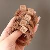 5pcs Little Bear Rubber Band Plush Meatball Head Small Intestine Headband, Simple Headband Accessory