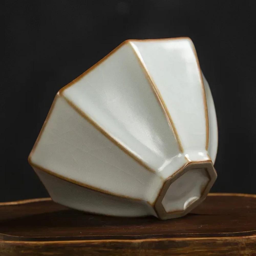 Ru Kiln Kung Fu Tea Cup, Master Cup, Single Cup, Gracked Glaze Cups, Ru-Porcelain Tea Bowl, Ceramic Large 100ml